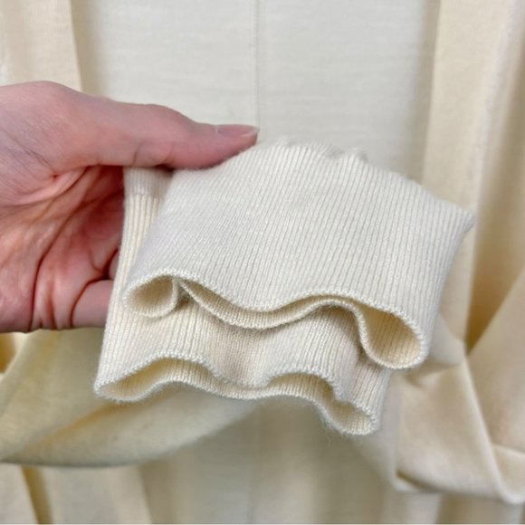 Banana Republic Cream 100% Merino Wool Open Front Cardigan Size L - Picture 5 of 6